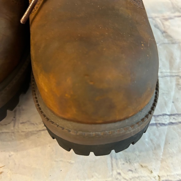 SKECHERS BROWN LEATHER AIR-COOLED MEMORY FOAM WATERPROOF WORK BOOTS MENS SIZE 8 - Picture 13 of 14